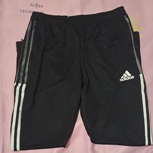 Adidas Black Sweatpants with Signature Stripes